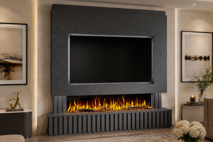 Evolution Fires - Pre-Built Media Wall Package 24 including Electric Fire