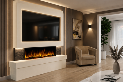 Evolution Fires Package 2 – Pre-Built Media Wall with Electric Fireplace