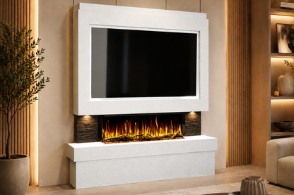 Evolution Fires Package 2 – Pre-Built Media Wall with Electric Fireplace