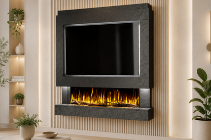 Evolution Fires Package 4 – Pre-Built Media Wall with Electric Fireplace