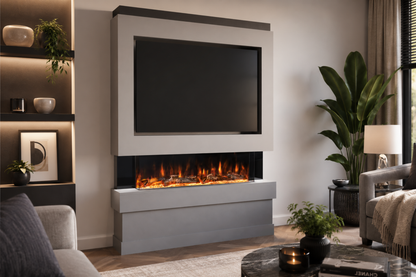 Evolution Fires Package 5 – Pre-Built Media Wall with Electric Fireplace
