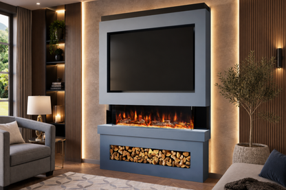 Evolution Fires Package 6 – Pre-Built Media Wall with Electric Fireplace