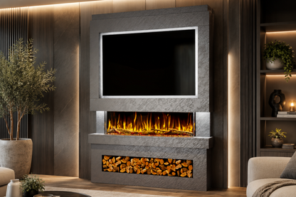 Evolution Fires Package 6 – Pre-Built Media Wall with Electric Fireplace