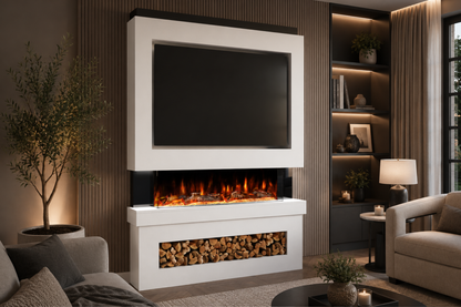 Evolution Fires Package 6 – Pre-Built Media Wall with Electric Fireplace