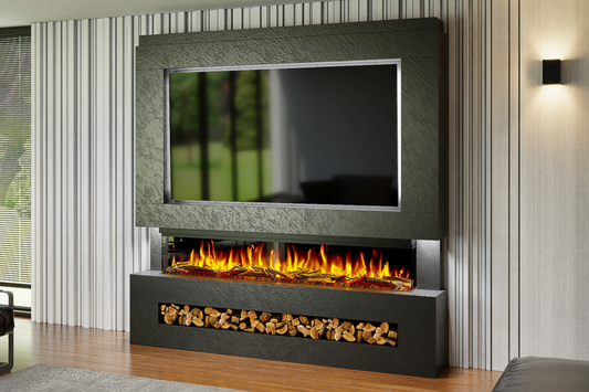 Evolution Fires - Pre-Built Media Wall Package 7 including Electric Fire