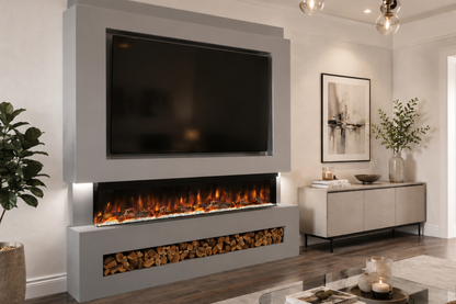 Evolution Fires Package 7 – Pre-Built Media Wall with Electric Fireplace