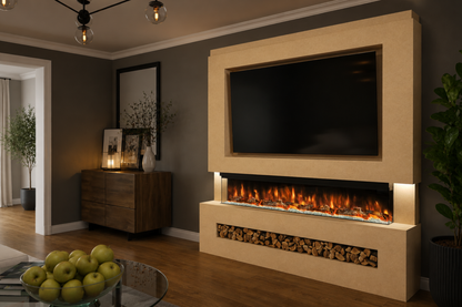 Evolution Fires Package 7 – Pre-Built Media Wall with Electric Fireplace