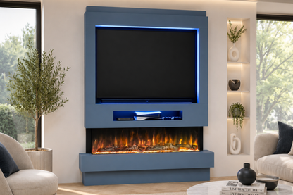 Evolution Fires Package 8 – Pre-Built Media Wall with Electric Fireplace