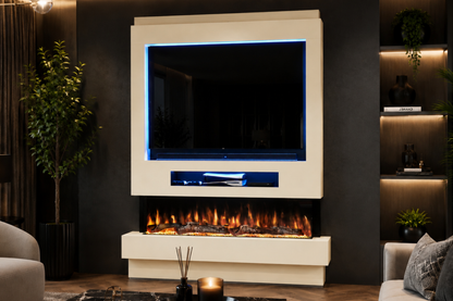 Evolution Fires Package 8 – Pre-Built Media Wall with Electric Fireplace