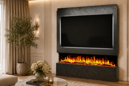 Evolution Fires Package 9 – Pre-Built Media Wall with Electric Fireplace