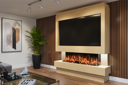 Evolution Fires Package 10 – Pre-Built Media Wall with Electric Fireplace
