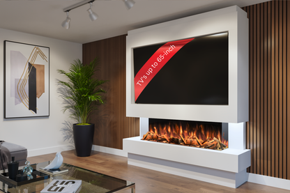 Evolution Fires Package 10 – Pre-Built Media Wall with Electric Fireplace