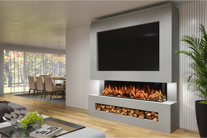 Evolution Fires Package 11 – Pre-Built Media Wall with Electric Fireplace