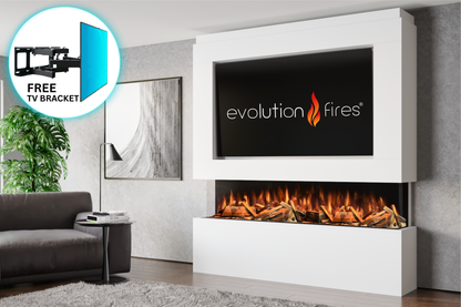 Evolution Fires - Pre-Built Media Wall Package 12 including Electric Fire