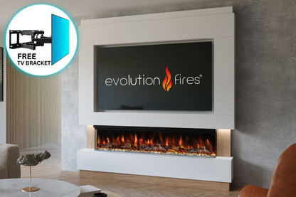 Evolution Fires - Pre-Built Media Wall Package 13 including Electric Fire