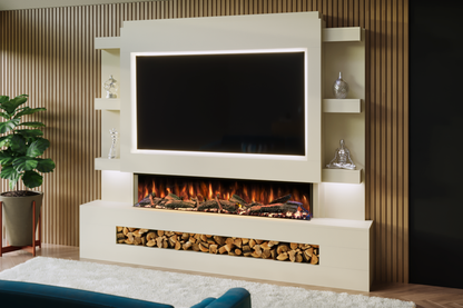 Evolution Fires - Pre-Built Media Wall Package 15 including Electric Fire