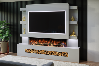 Evolution Fires - Pre-Built Media Wall Package 15 including Electric Fire