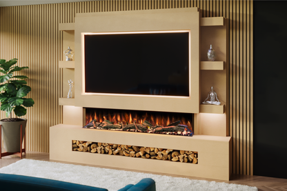 Evolution Fires - Pre-Built Media Wall Package 15 including Electric Fire