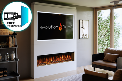 Evolution Fires - Pre-Built Media Wall Package 17 including Electric Fire