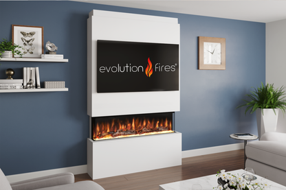 Evolution Fires - Pre-Built Media Wall Package 18 including Electric Fire