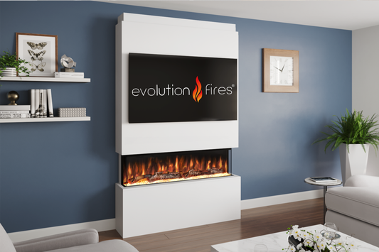 Evolution Fires - Pre-Built Media Wall Package 18 including Electric Fire