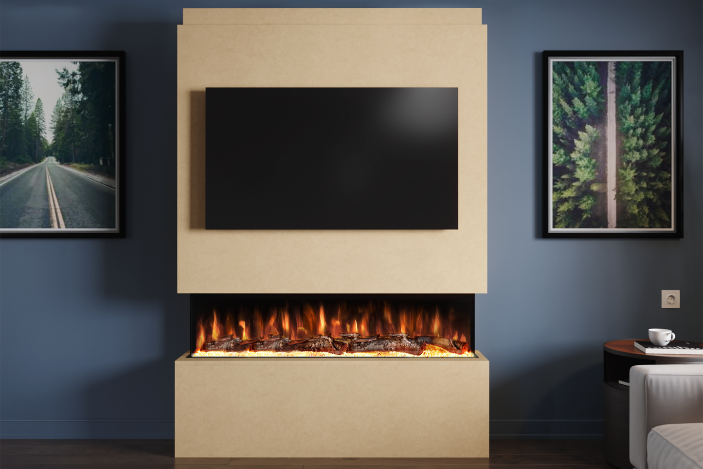 Evolution Fires - Pre-Built Media Wall Package 19 including Electric Fire