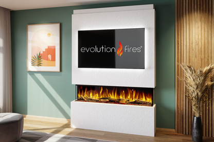 Evolution Fires - Pre-Built Media Wall Package 19 including Electric Fire