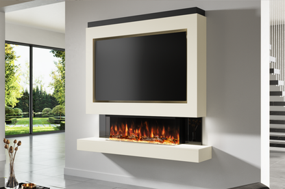 Evolution Fires Package 1 – Pre-Built Media Wall with Electric Fireplace