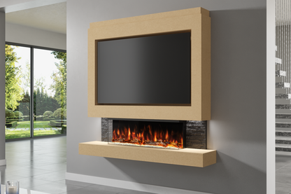 Evolution Fires Package 1 – Pre-Built Media Wall with Electric Fireplace