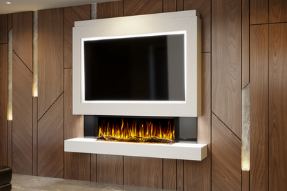 Evolution Fires Package 1 – Pre-Built Media Wall with Electric Fireplace