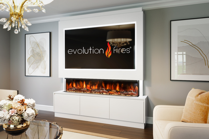 Evolution Fires - Pre-Built Media Wall Package 21 including Electric Fire