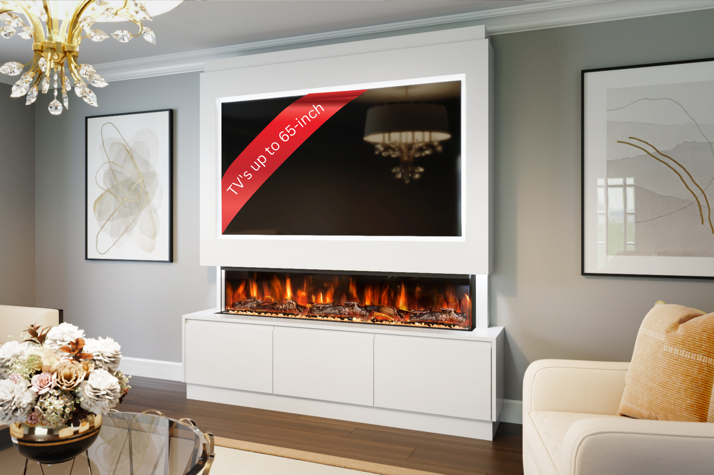 Evolution Fires - Pre-Built Media Wall Package 21 including Electric Fire