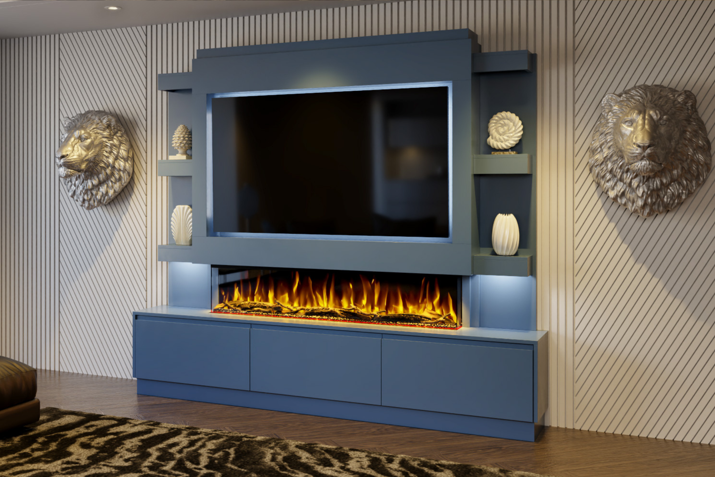 Evolution Fires - Pre-Built Media Wall Package 22 including Electric Fire