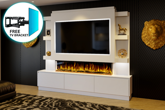 Evolution Fires - Pre-Built Media Wall Package 22 including Electric Fire