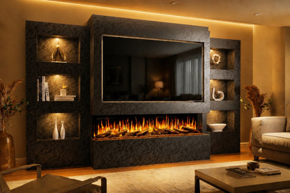 Evolution Fires - Pre-Built Media Wall Package 26 including Electric Fire
