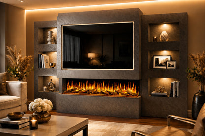 Evolution Fires - Pre-Built Media Wall Package 26 including Electric Fire