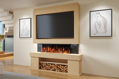 Evolution Fires Package 3 – Pre-Built Media Wall with Electric Fireplace