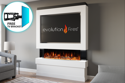 Evolution Fires Package 5 – Pre-Built Media Wall with Electric Fireplace