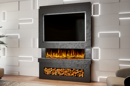 Evolution Fires Package 6 – Pre-Built Media Wall with Electric Fireplace