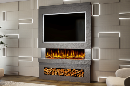 Evolution Fires Package 6 – Pre-Built Media Wall with Electric Fireplace