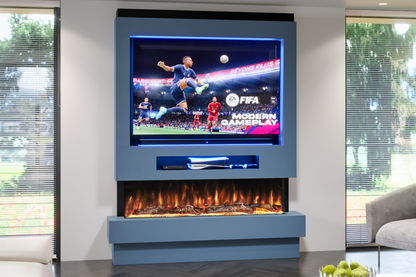 Pre-Built Media Wall With Electric Fireplace by Evolution Fires