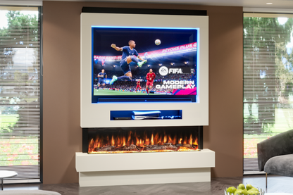 Pre-Built Media Wall With Electric Fireplace by Evolution Fires