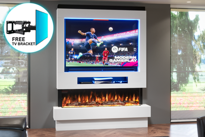 Evolution Fires Package 8 – Pre-Built Media Wall with Electric Fireplace
