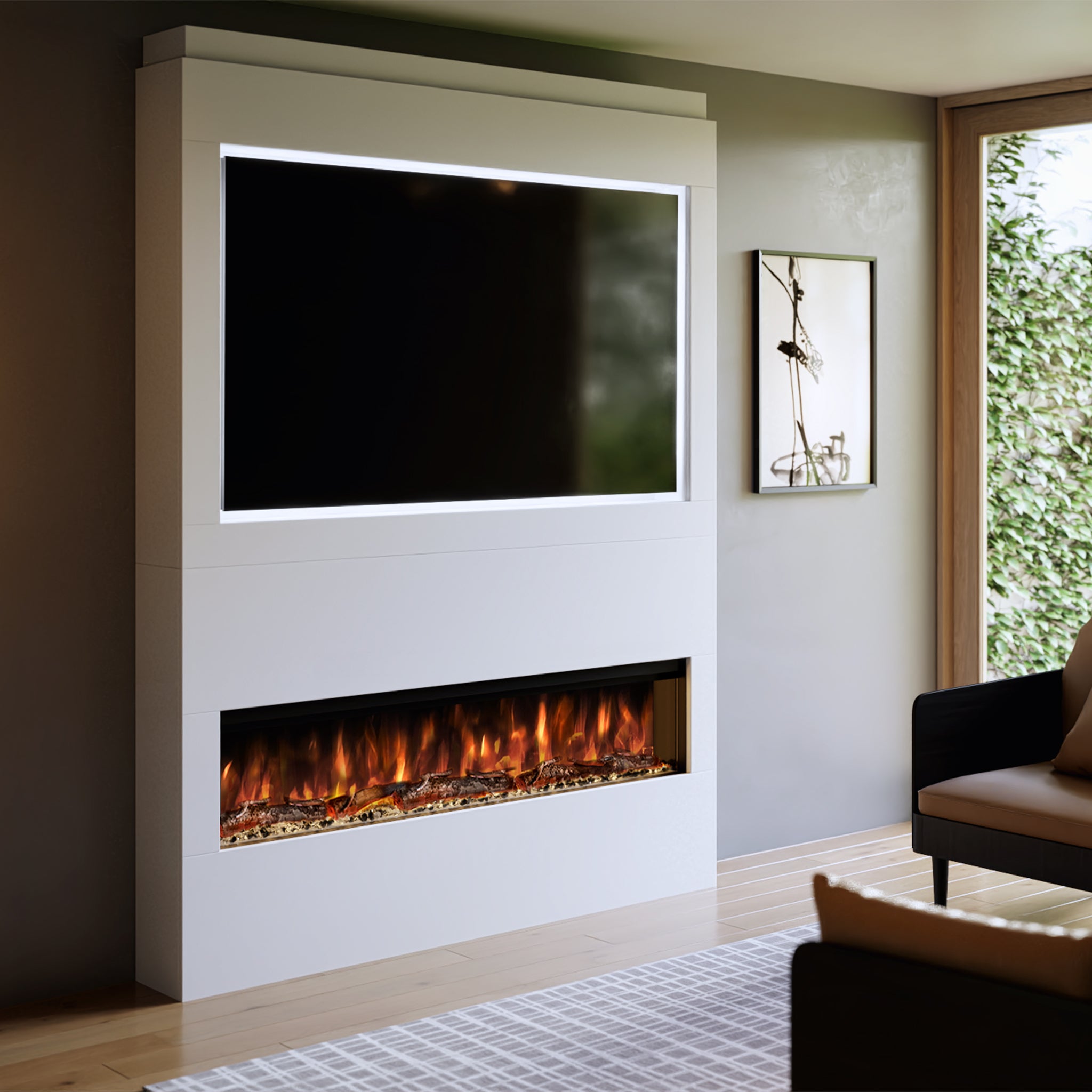 Pre-Built Media Wall with electric fireplace - Package 17 – Firefly ...