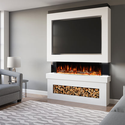 Evolution Fires Pre-built media wall with electric fireplace
