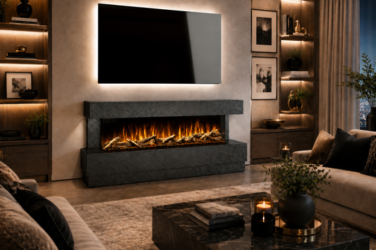 Evolution Fires - Raphael Electric Fireplace Suite  (Black Stone Effect)