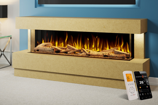 Evolution Fires Raphael Electric Fireplace Suite Ready to Paint