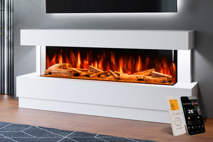 Evolution Fires Raphael Electric Fireplace Suite (White Stone Effect)