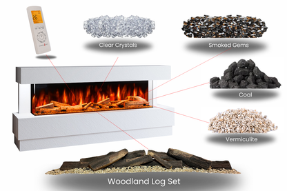 Evolution Fires Raphael Electric Fireplace Suite (White Stone Effect)