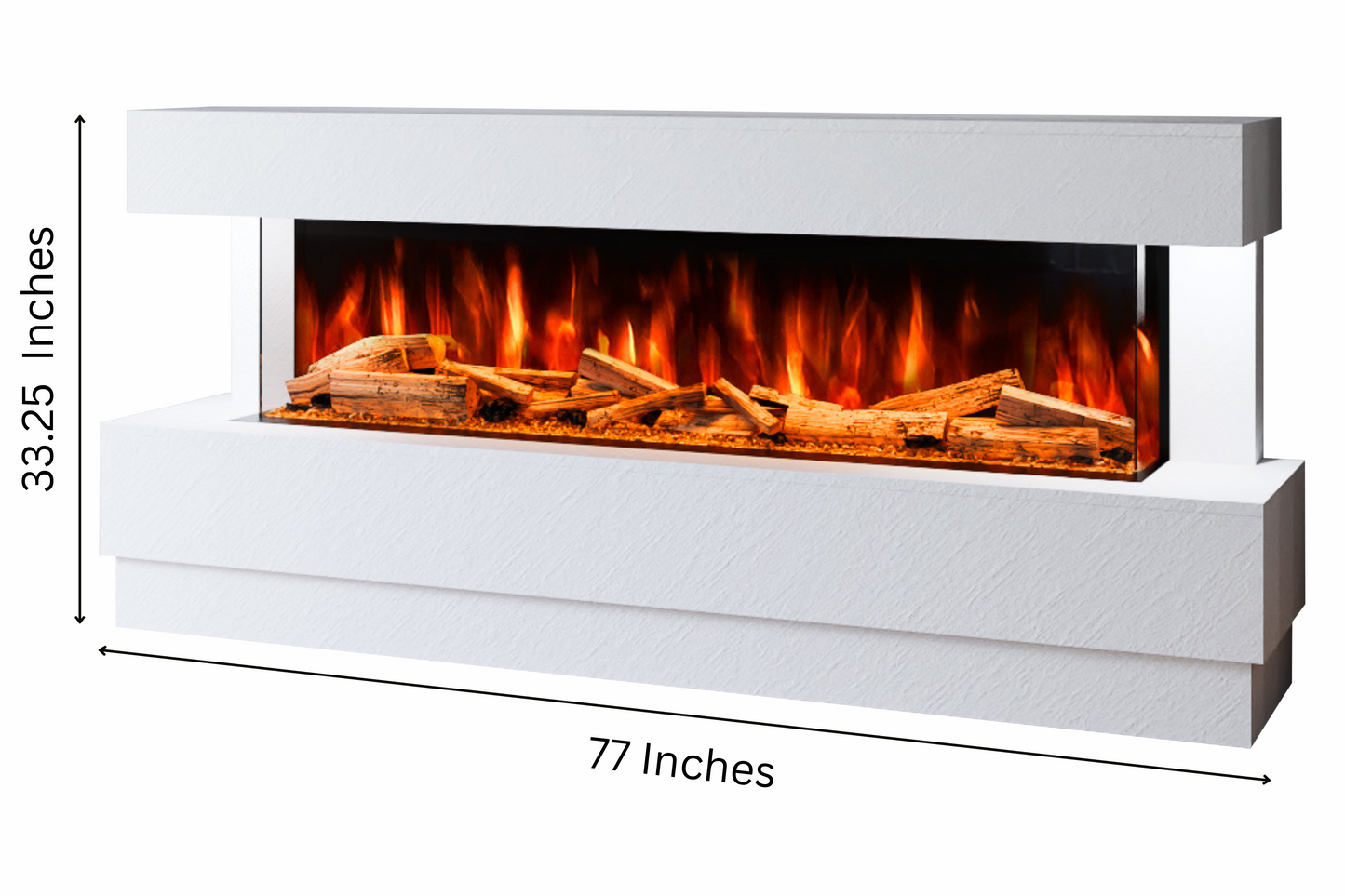Evolution Fires Raphael Electric Fireplace Suite (White Stone Effect)